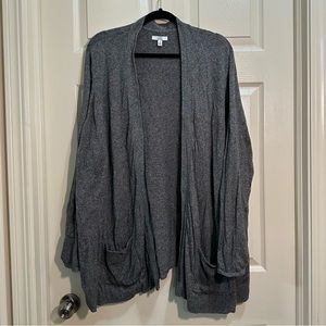 Croft & Barrow open front pocket cardigan gray heather size 3X